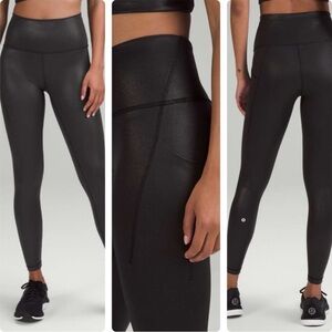 Women’s  Lululemon Wunder Train High-Rise Tight  6 Pockets 25" *Foil leggings